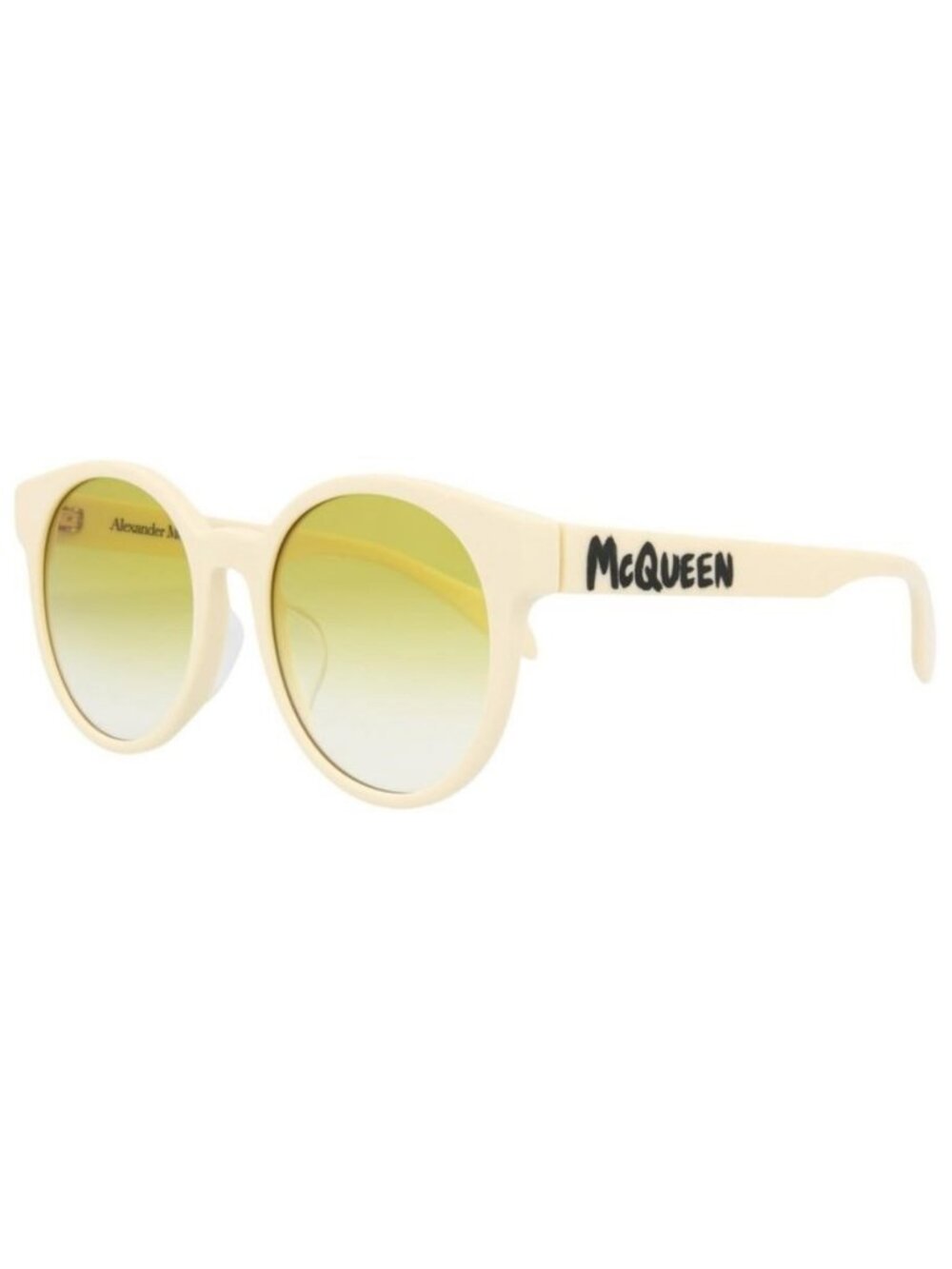 New Alexander McQueen Womens Round/Oval White White Yellow Fashion Designer Sung